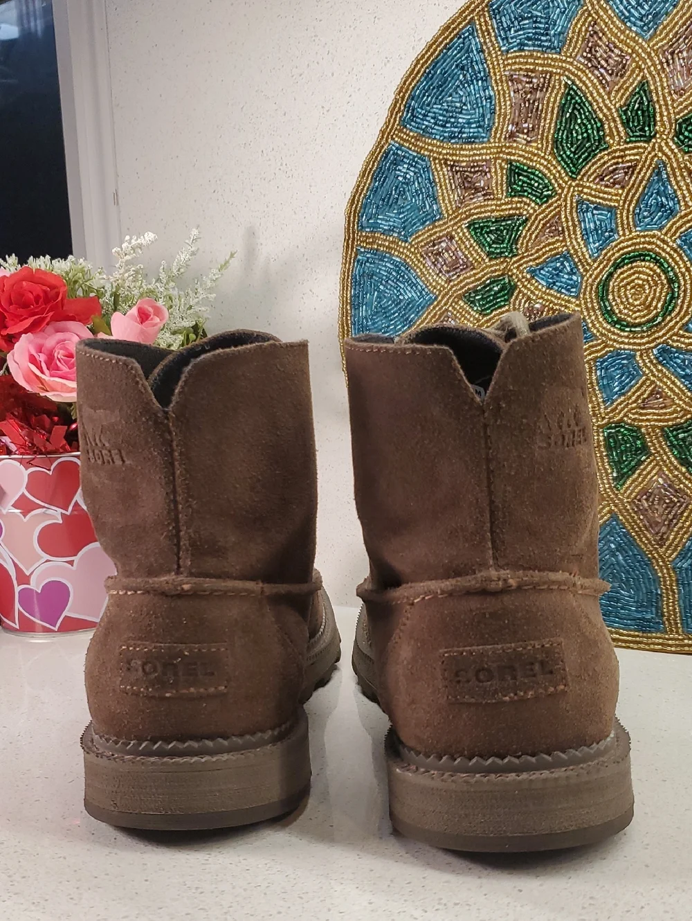 Mens SOREL Brown Suede Ankle Boots (sz 10)